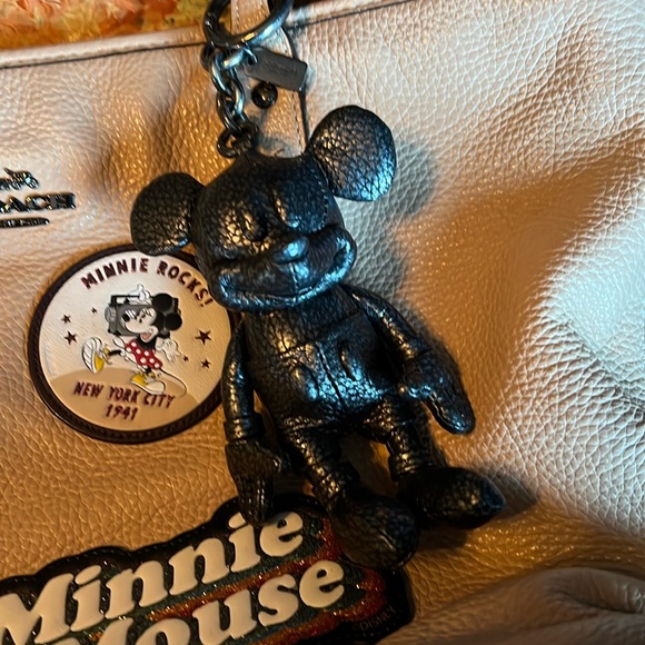 Coach/Mickey Mouse, leather keychain excellent condition - Picture 1 of 5